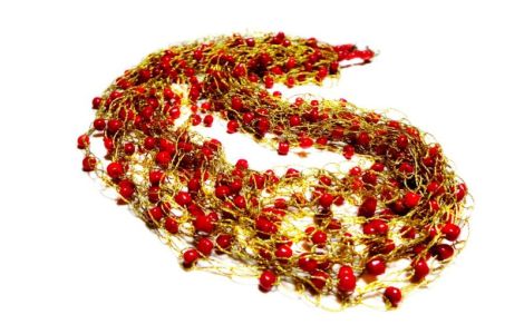 Colier crosetat Golden and Red