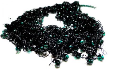 Colier crosetat Black and Dark Green 