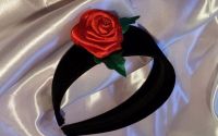 diadema catifea cu flori satin
