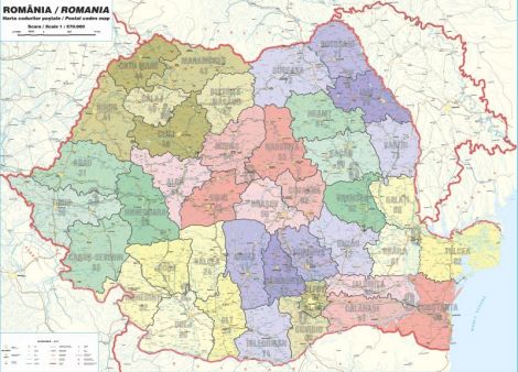 Harta Romania Administrativa Coduri Postale