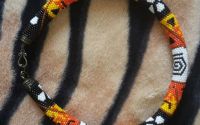 colier AFRICA STYLEcrosetat din margelute toho