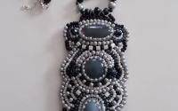 Colier agate gri