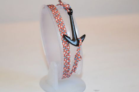 Bratara nautica din paracord cu ancora - model 5