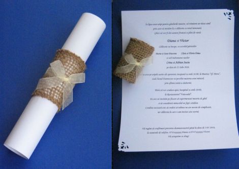 Invitatie de nunta rustica