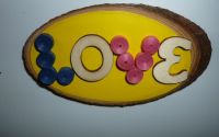 Magnet lemn frigider mesaj LOVE