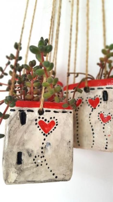 Ceramic house Hanging Planter