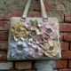 Poseta din piele -Diva in bloom-Unicat! 