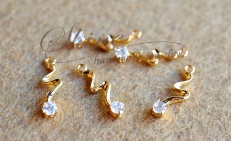 Pandantiv auriu cu stras clear Rhinestone