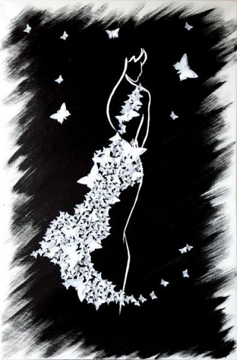 butterflies impressions - tablou pe panza