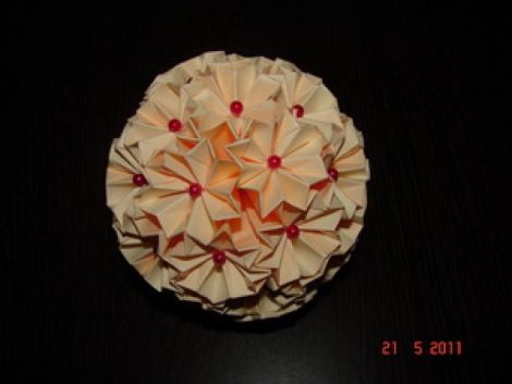 Kusudama Venus - simpla cu margelute