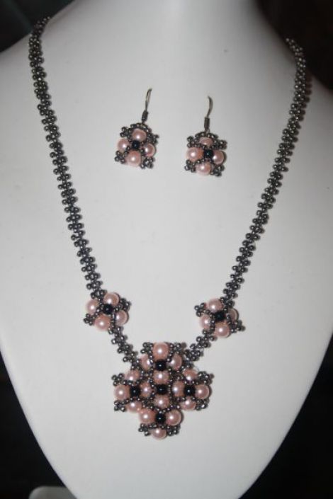 set colier si cerecei handmade