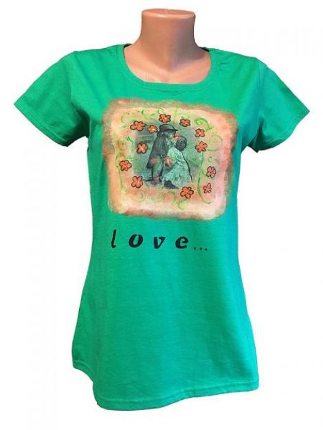 Tricou dama pictat manual Love