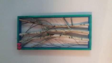 tablou decor ramuri de mesteacan