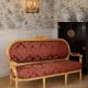Sofa Madame Pompadour din lemn masiv auriu