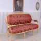Sofa Madame Pompadour din lemn masiv auriu