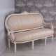 Sofa Madame Pompadour din lemn masiv grej cu tapit