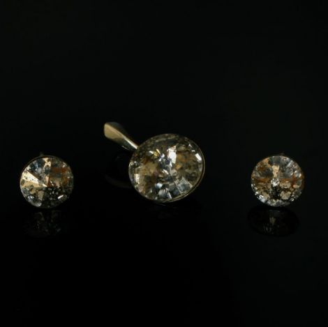 Set Swarovski Cercei Si Pandantiv Rivoli Patina