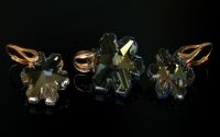 Set Cercei si Pandantiv Swarovski Fulg de Nea Blue