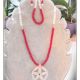 Set- coral rosu si sidef alb