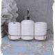 SET PENTRU BAIE DIN PORTELAN ALB CU SUPORT FIER
