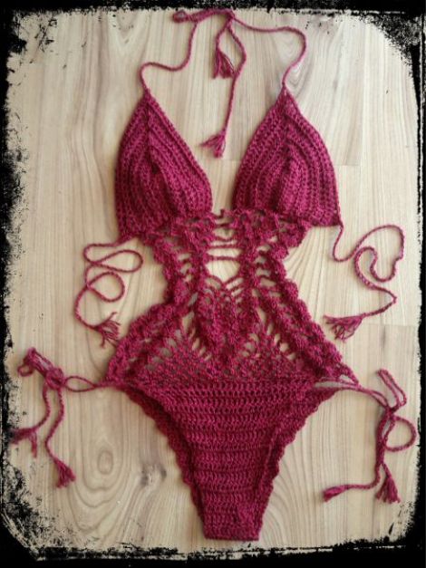 Costum de Baie sau Body crosetat manual