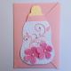Invitatii botez fetite biberon roz