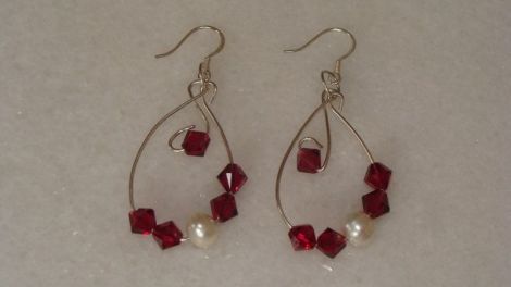  Cercei argint cu cristale swarovski si perle de c