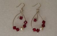  Cercei argint cu cristale swarovski si perle de c