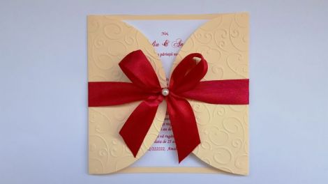 Invitatii nunta sau botez fundita