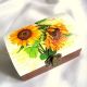 Cutie din lemn -floarea soarelui-