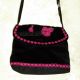 gentuta catifea negru - violet cu flori dantelate