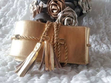 Curea piele naturala aurie nr 2 Gucci Style