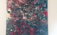 Tablou abstract fluid art acrylic on canvas