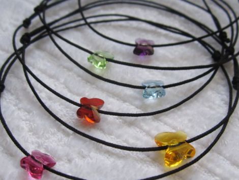 Bratari snur negru cu cristale swarovski