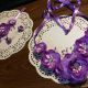 Set bijuterii colier bratara cercei satin lila
