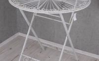 MASA ROTUNDA DIN FIER FORJAT ANTIK WHITE 