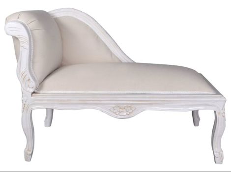 SOFA DIN LEMN MASIV ALB CU TAPITERIE BEJ