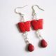 cercei howlite rosu 