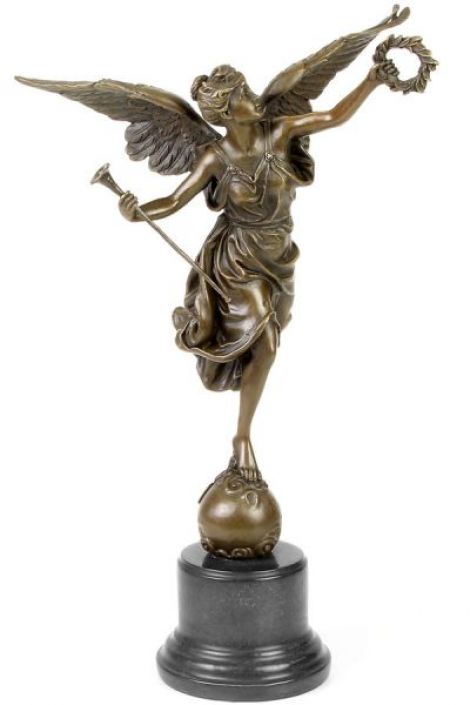 VICTORIA - STATUETA DIN BRONZ PE SOCLU DIN MARMURA