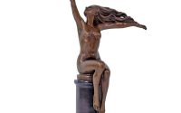 FEMEIE CU PASAREA - STATUETA DIN BRONZ 