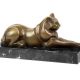 PISICA - STATUETA DIN BRONZ PE SOCLU DIN MARMURA