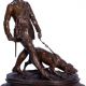 VANATOR CU CAINE- STATUETA DIN BRONZ