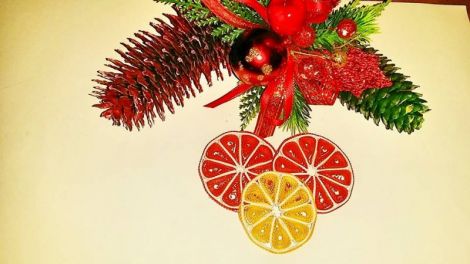 Ornament pentru brad- felii de portocala
