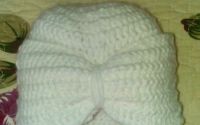 Turban crosetat cu funda mare