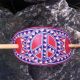 Agrafa din piele sculptata manual peace signe