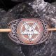 Agrafa din piele sculptata manual pentagram