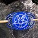 Agrafa din piele sculptata manual pentagram