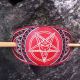Agrafa sculptata din piele pentagram