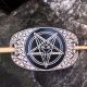 Agrafa din piele sculptata manual pentagram