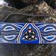 Bratara din piele sculptata celtic Triquetra